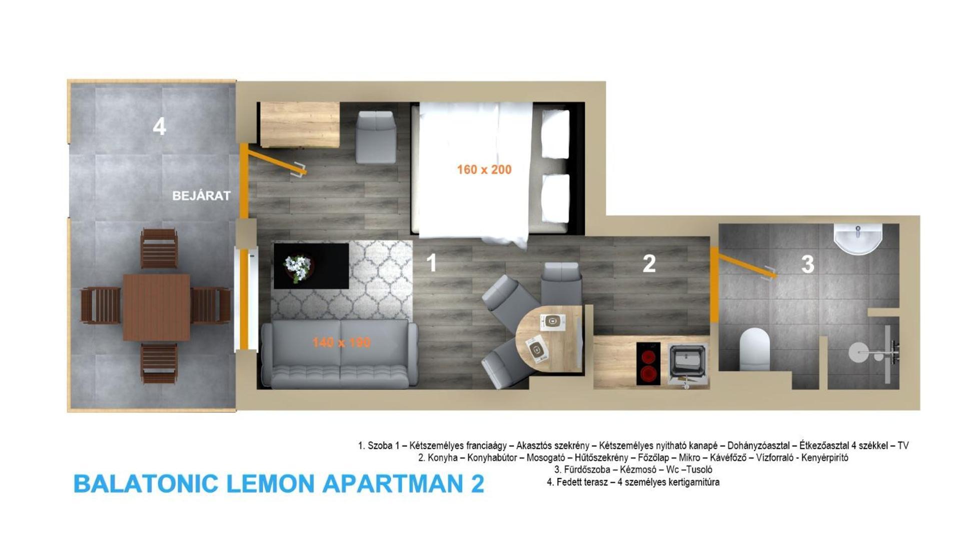 Balatonic Lemon Apartmanhaz Сиофок Стая снимка