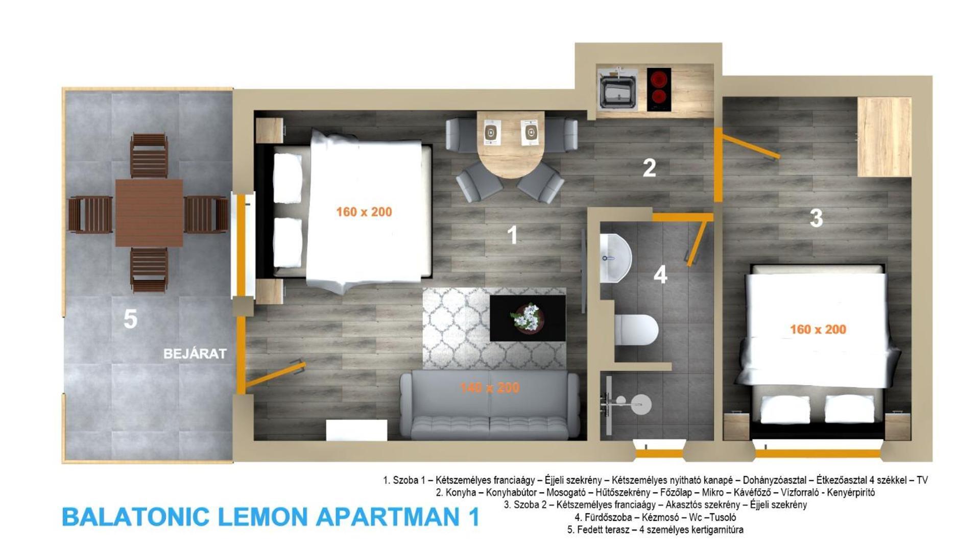 Balatonic Lemon Apartmanhaz Сиофок Стая снимка